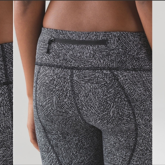 NWOT Lululemon Pace Rival Crop, 6, Line Up White/Black, matching bra listed - Picture 7 of 14